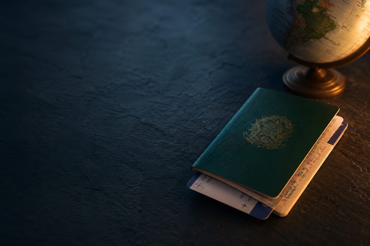 Passaporte e globo